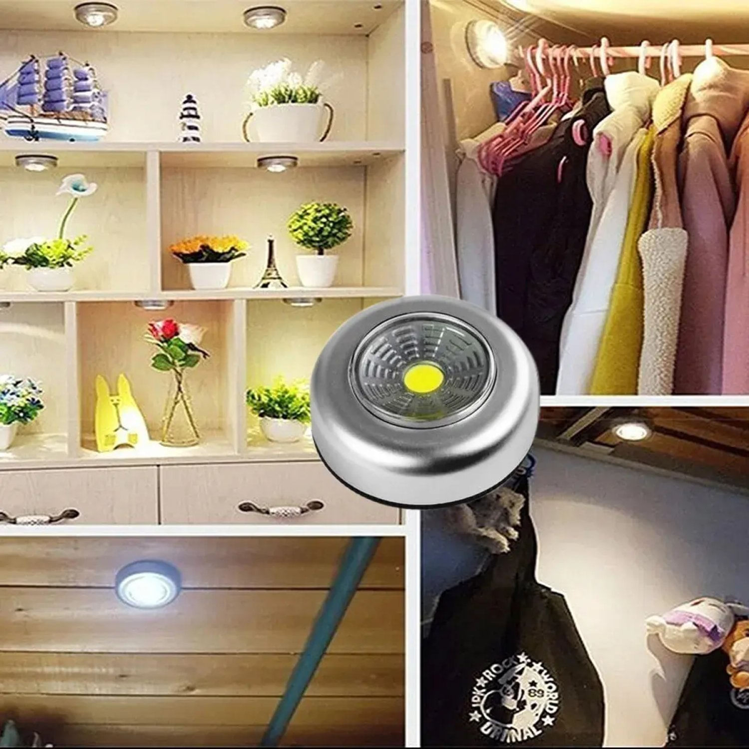 Kit Com 3 Luminárias Touch Led Button De Emergência 6500k