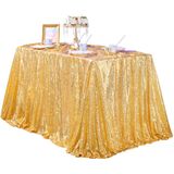 Toalha De Mesa Queendream Gold Sequin Tecido 229x229cm