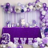 Toalha De Mesa Queendream Sequin Tecido 228x228cm Roxo