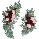 Flores Em Arco De Casamento Ponatia Artificial Burgundy &amp; Blush
