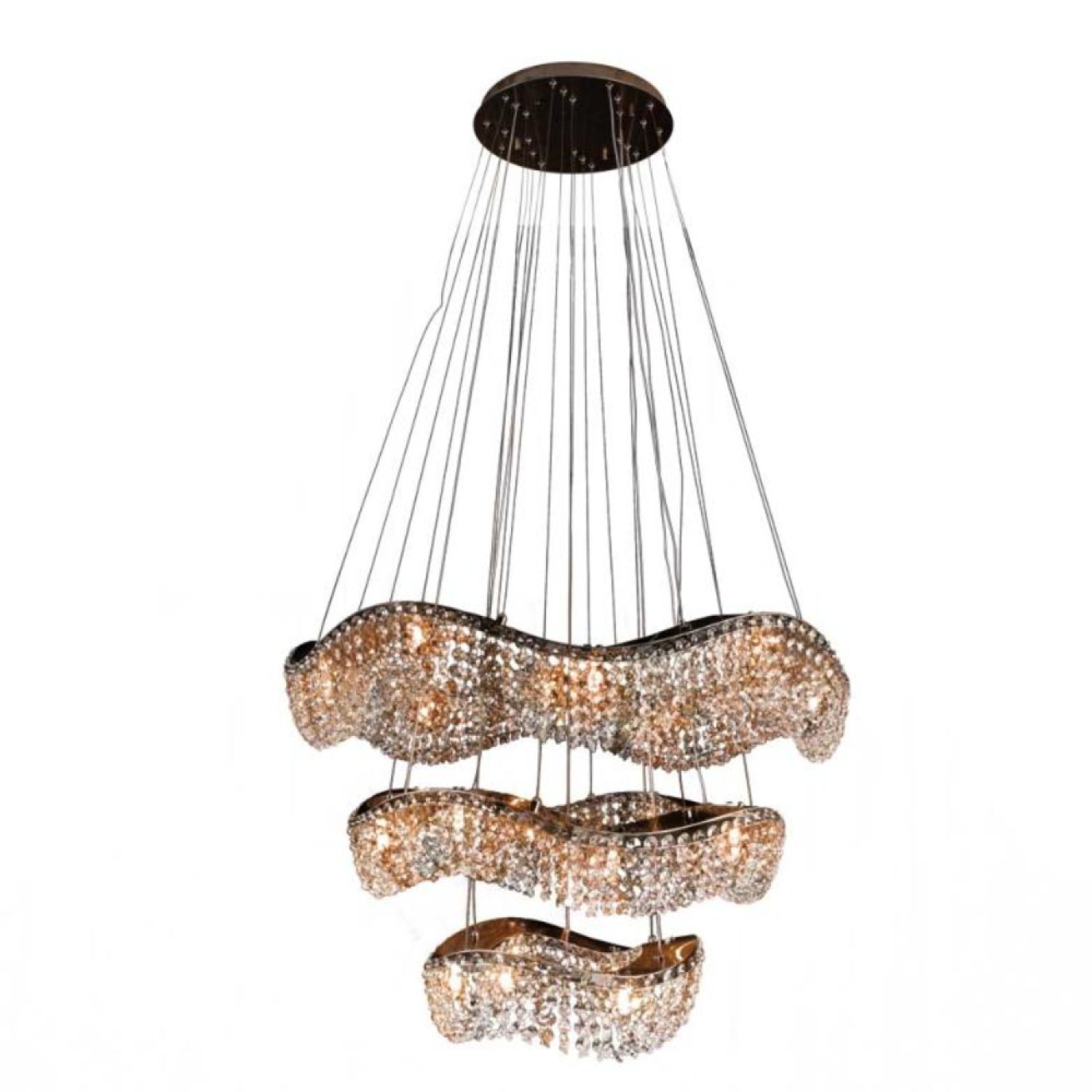 PENDENTE WAVE CRISTAL 3 AROS 24L 800X600X400MM WAV24L80PD