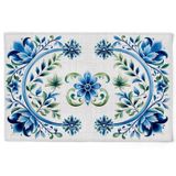 Kit 2 Jogo Americano Floral Com Hidrorrepelência 48x31cm Floral Azul
