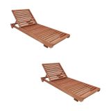 Conjunto 2 Espreguiçadeiras Madeira Maciça Roma Madeira