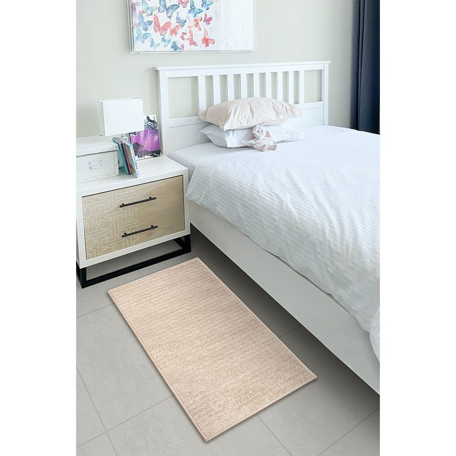 Tapete 050x100cm Retangular Para Sala De Estar Bege