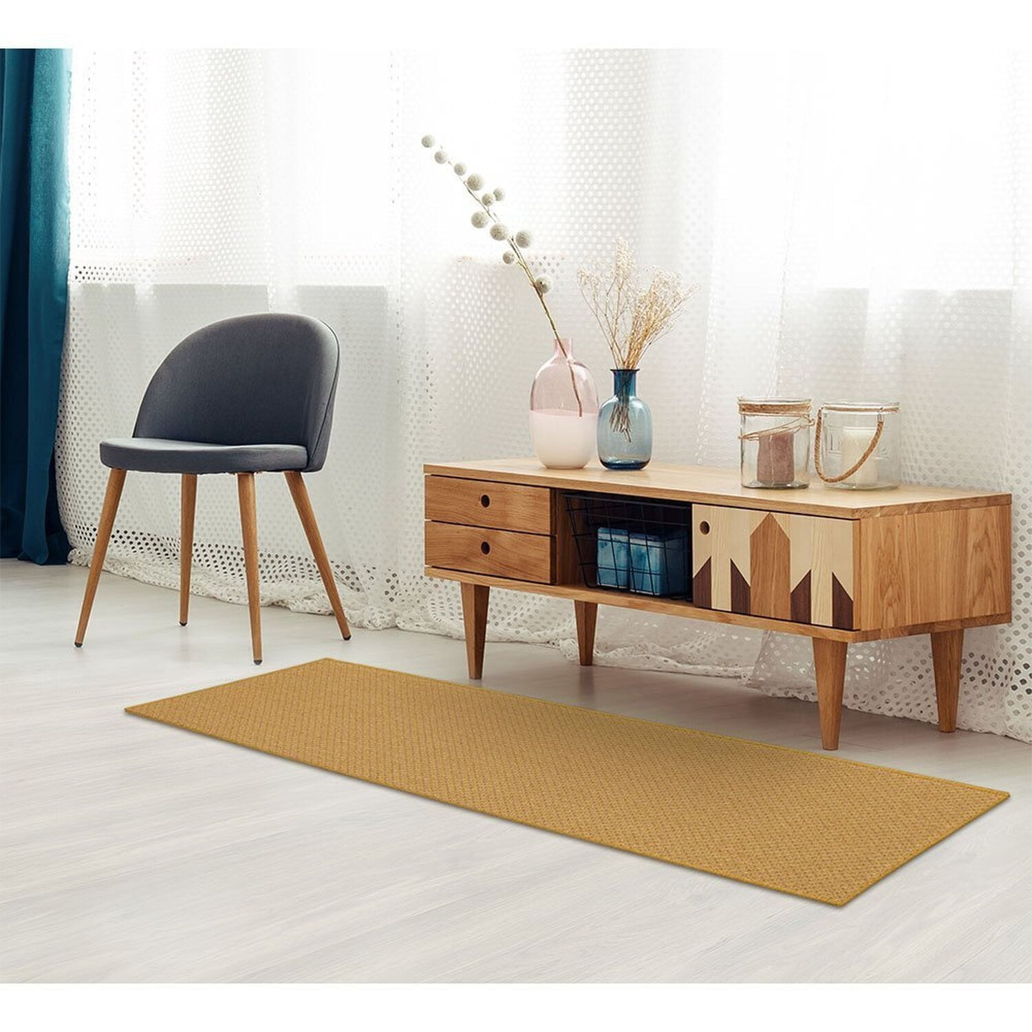 Tapete 050x200cm Julia Tapetes Amarelo Queimado