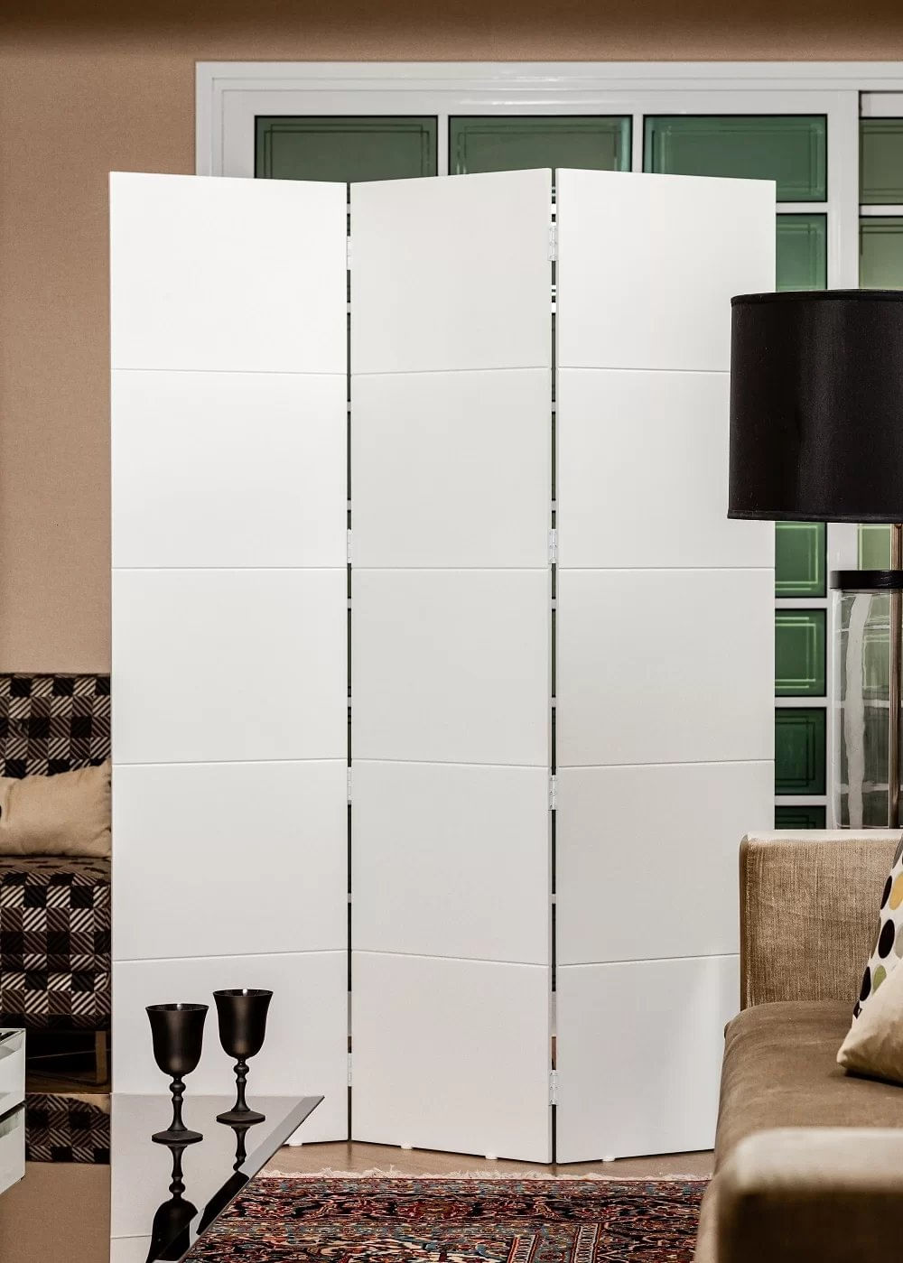 Biombo Frisado Branco 180x135cm Branco