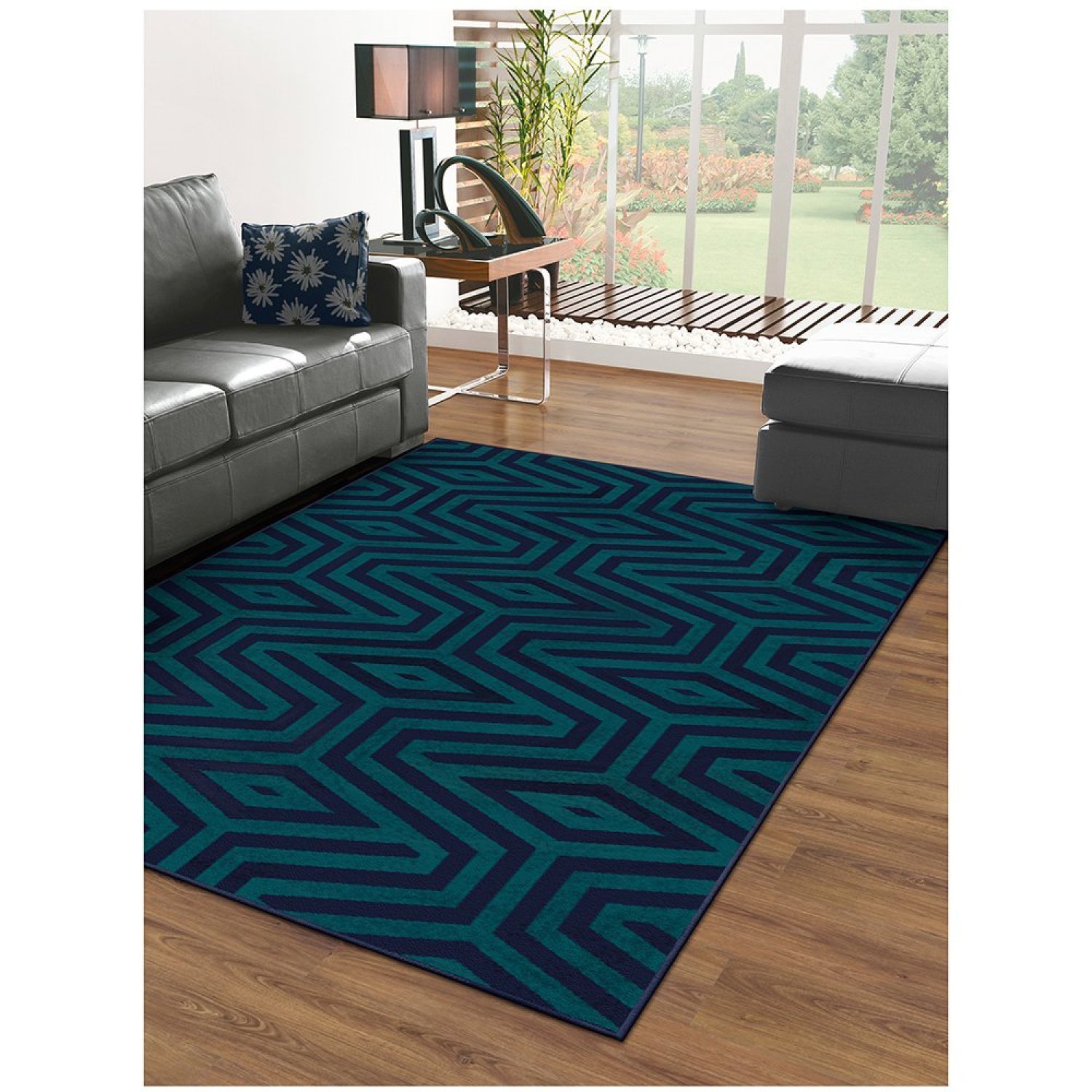 Tapete 150x200cm Supreme Tapetes São Carlos Geométrico Az