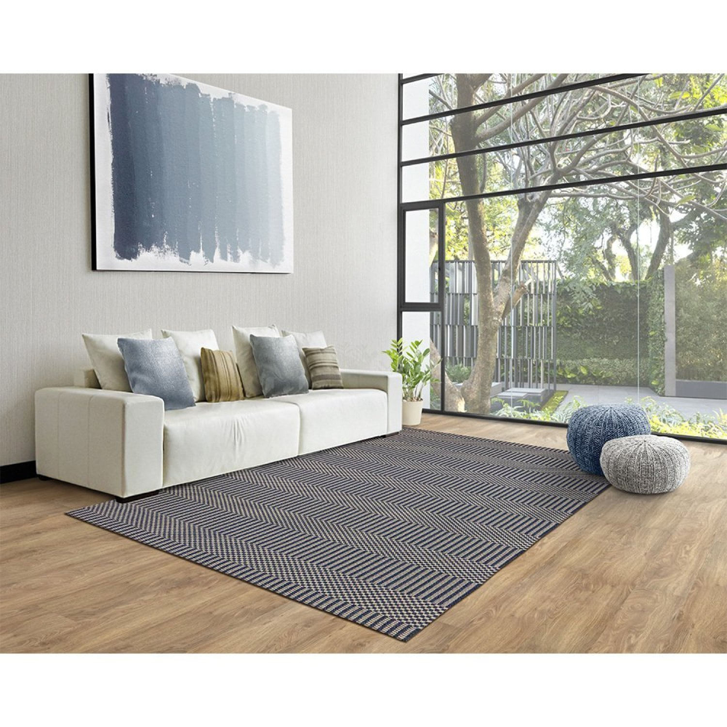 Tapete 143x220cm Serido São Carlos L.grey/navy 21409a