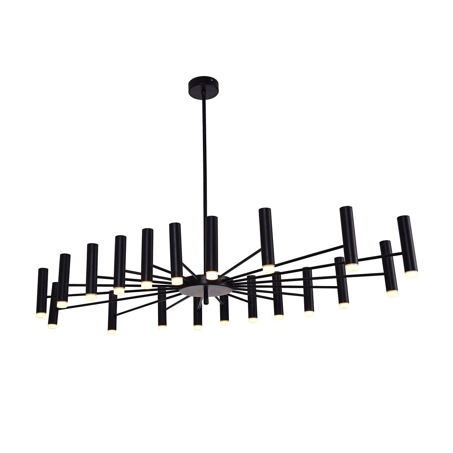 Pendente Vinte Da Bella Iluminação 120cm X 60cm X 15cm 20x3w 3000k 4200lm Preto