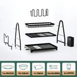 Escorredor E Organizador De Louças Inox Preto
