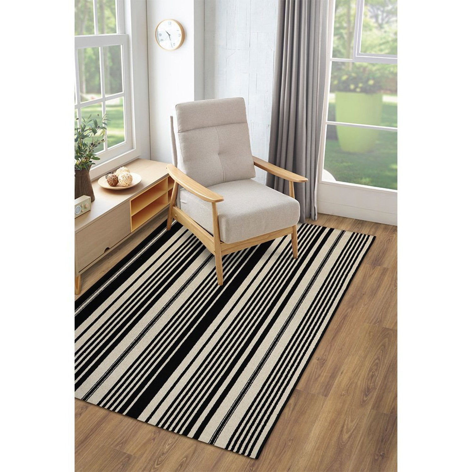 Tapete 100x150cm Aruba Tapetes São Carlos Bege/preto