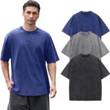 Camiseta Masculina Snowelve De Algodão De Grandes Dimensões, Folgada, Vintage