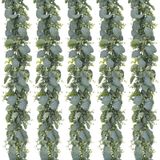 Guirlanda De Eucalipto Artificial Cewor 5,5 Pés (5 Unidades) Para Decoração