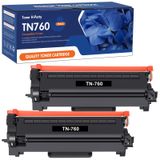 Toner De Toner H-party Tn760 Tn730 Para Impressora Brother, Pacote Com 2