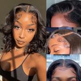 Bob Wig Dunmud Human Hair 25 Cm Para Mulheres Negras Body Wave