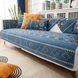 Capa De Sofá Rosygulls Boho Chenille Para Sofá De 2 Lugares Azul