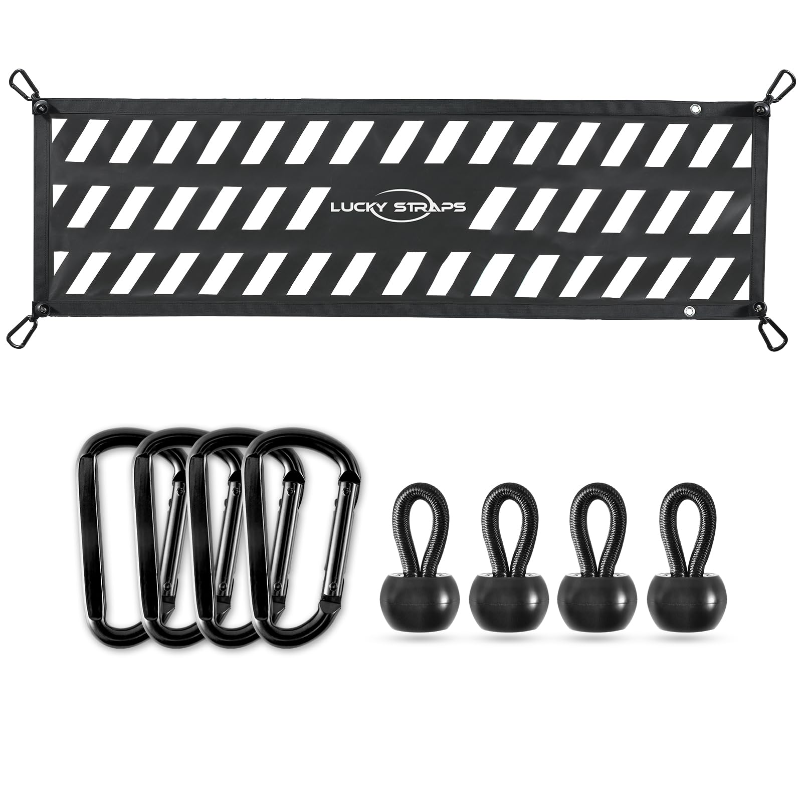 Tailgate Net Luckystraps Para Caminhonete, Cama De 127x38cm, Preta