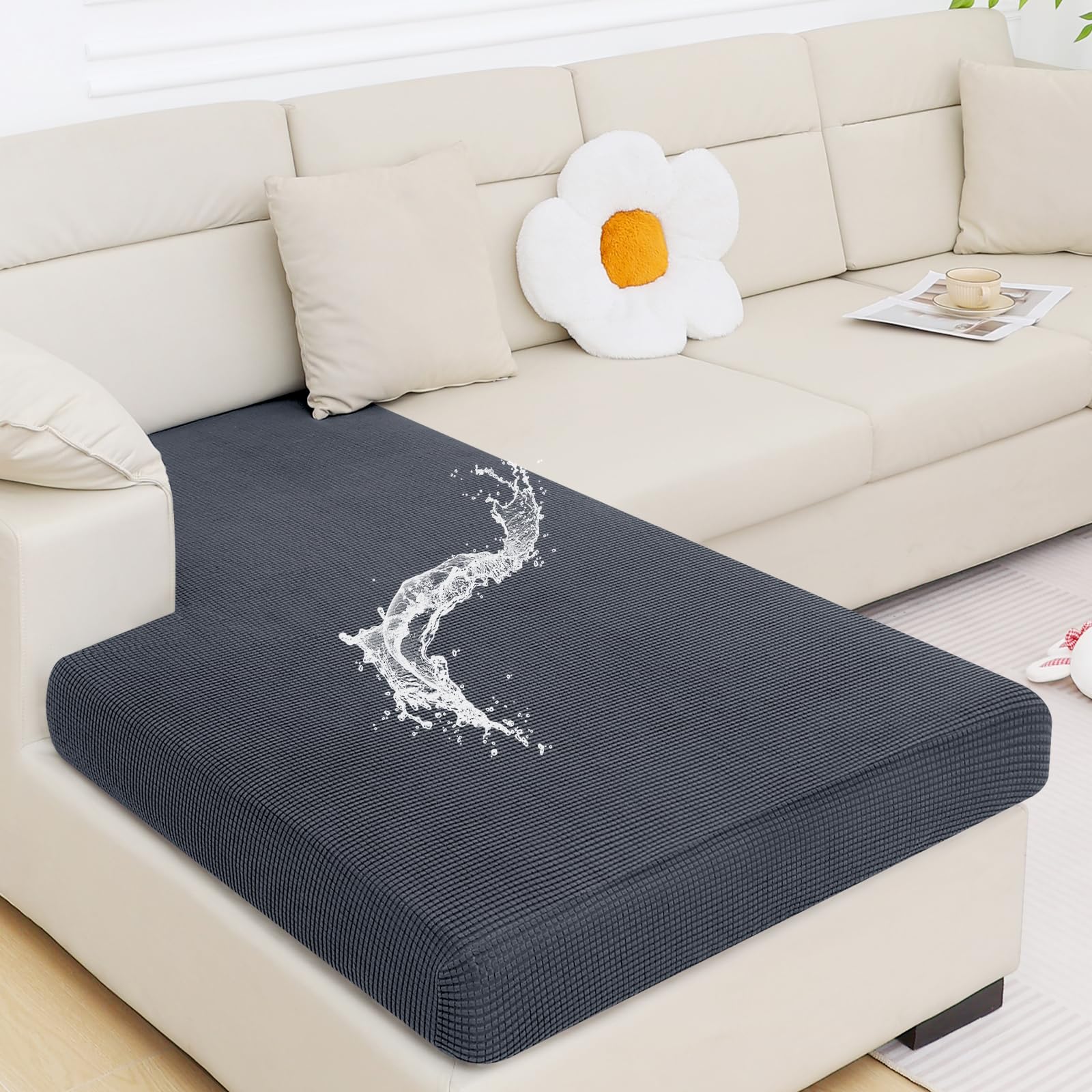 Capas De Almofada De Sofá Smiry, Impermeáveis, Laváveis, Cinza