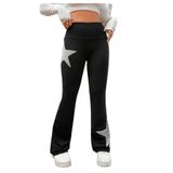 Leggings Femininas Soly Hux De Cintura Alta Flare Black Star