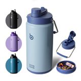 Garrafa De Água Garrafa De Água Garrafa Isolada De 1,9 L Com Palha E Tampa Azul