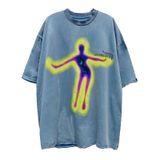 Camiseta Aelfric Eden Com Estampa De Retrato Distorcida De Grandes Dimensões