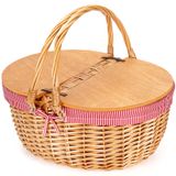 Cesta De Piquenique Zormy Wicker Com Forro Para 2 Pessoas Vermelha
