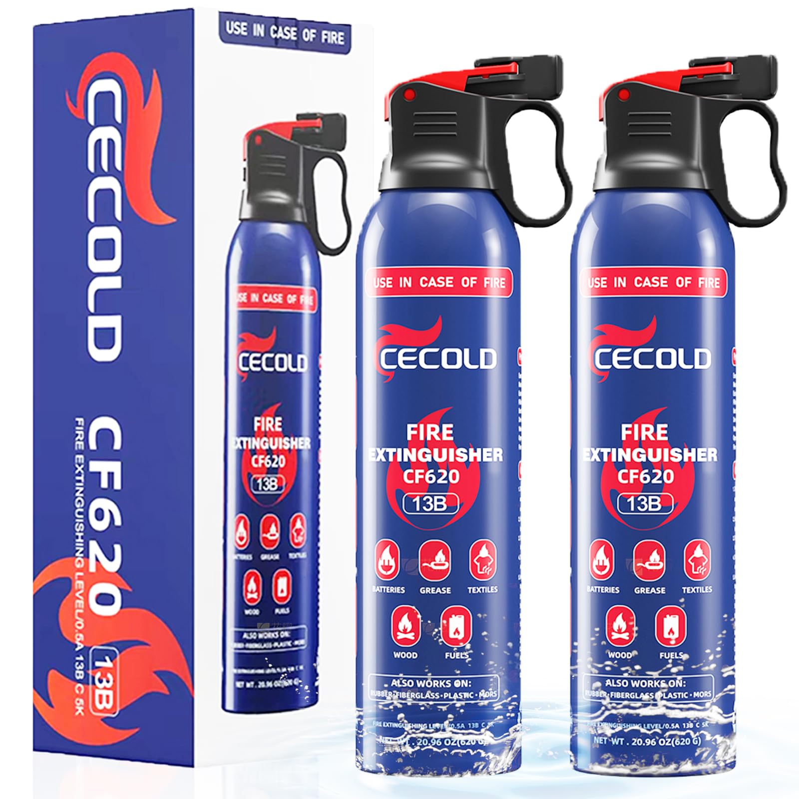 Extintor De Incêndio Cecold Mini 5 Em 1 Fire Spray 620 Ml (pacote Com 2)