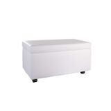 Puff Bau 70cm X 40cm X 40cm Courino Com Rodizios Branco