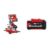 Kit Serra De Esquadria Te-ms 18/210 Li Solo 1 Bateria Power X-change 18v 5,2ah Plus Einhell Preto