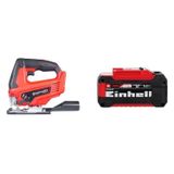 Kit Serra Tico Tico Einhell Tc-js 18 Li Solo Com Bateria Power X-change 18v 5,2ah Plus Einhell Preto