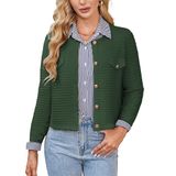 Cardigã Feminino Grace Karin 2025 Fall Open Front Army Green Xl