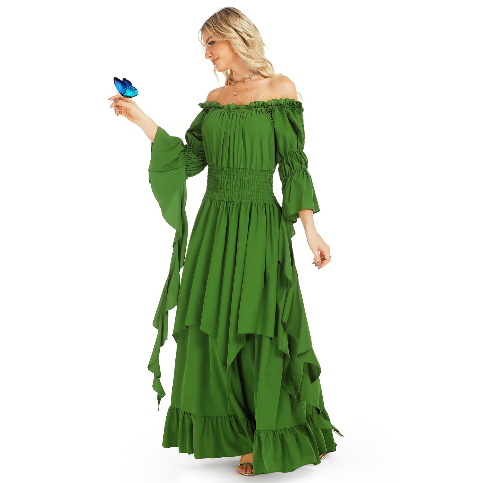 Costume Landlordls 2024 Vestido Renascentista Verde De Halloween Para Mulheres