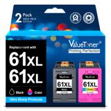 Cartuchos De Tinta Valuetoner Remanufaturados Hp 61xl, Pacote Com 2