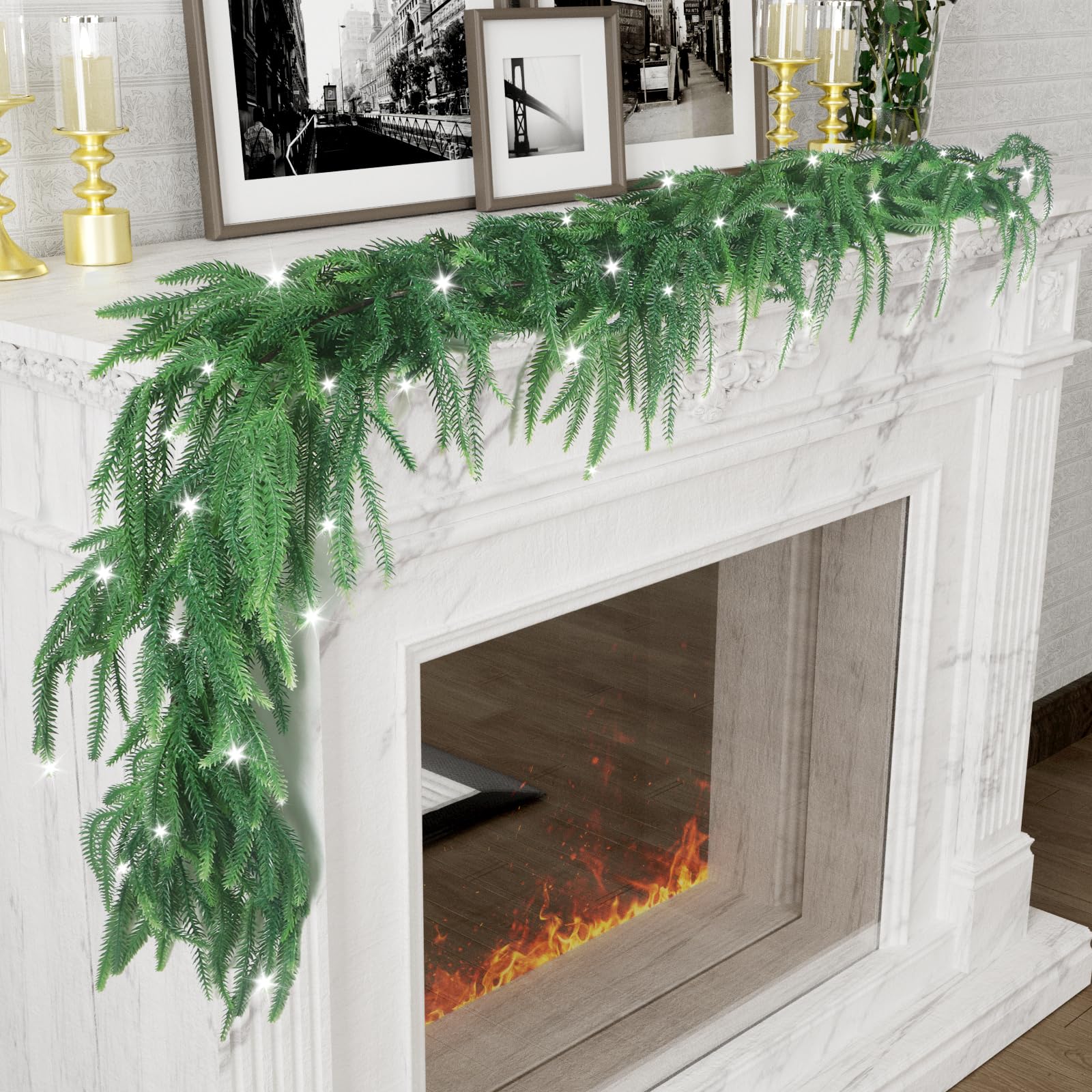 Guirlanda De Natal Tisement Norfolk Pine 1,8 M Com Cordão De Luz