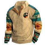 Moletom Zocavia Western Aztec Para Homens Cáqui Tamanho L