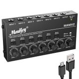 Mixer De Áudio Moukey Mamx2 Misturador De Linha Estéreo De 6 Canais Dc 5v