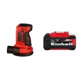 Kit Lixadeira Roto-orbital A Bat Te-rs 18 Li -solo Com Bateria Power X-change 18v 5,2ah Plus Einhell Preto