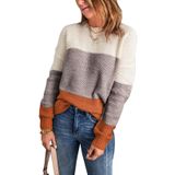 Suéter Feminino Dokotoo Color Block, Listrado De Inverno, Amarelo