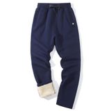 Calças De Lã, Calça De Moletom Com Forro Flygo Sherpa Para Homens, Azul Marinho