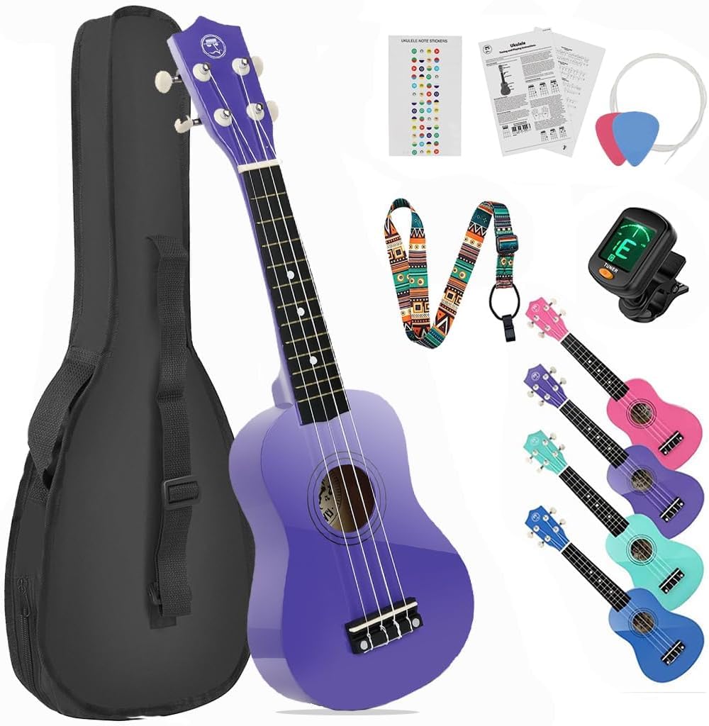 Ukulele Mustar Soprano Kids Para Iniciantes De 21 Polegadas Com Acesso.