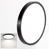 Luz De Teto Taloya 40cm 36w Preta Plana De Baixo Perfil Não Regulável