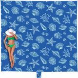 Cobertor De Praia Wekapo Impermeável À Prova De Areia Azul De Grandes Dimensões