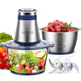 Processador De Alimentos Koios 500w Electric Chopper 2 Bowls 2l Blue