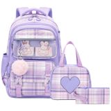 Mochila Escolar Bevalsa Para Meninas Com Lancheira Roxa