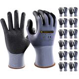 Luvas De Trabalho De Segurança Tarantula, Microespuma, Revestidas Com Nitrilo, 12 Pares