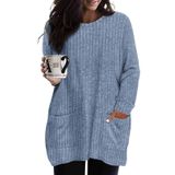 Blusa Tiyomi Plus Size Leve, Manga Comprida, Suéter Feminino