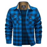 Jaqueta De Flanela Magcomsen Masculina Azul De Algodão S