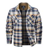 Camisa De Flanela Magcomsen Masculina Com Botões Xadrez Amarela S