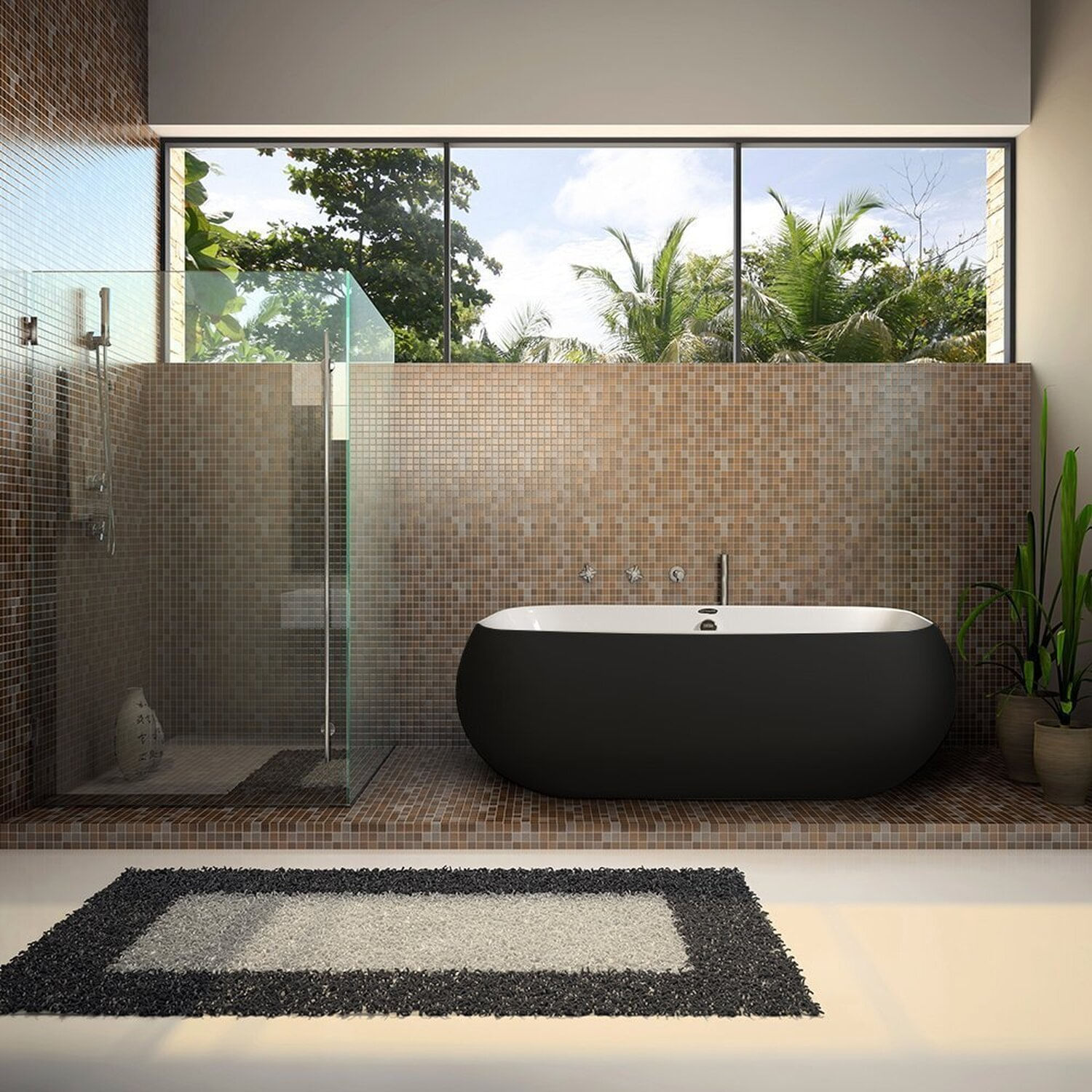 Banheira De Imersão Em Gel Coat Amsterdam Externo Em Astra Preto