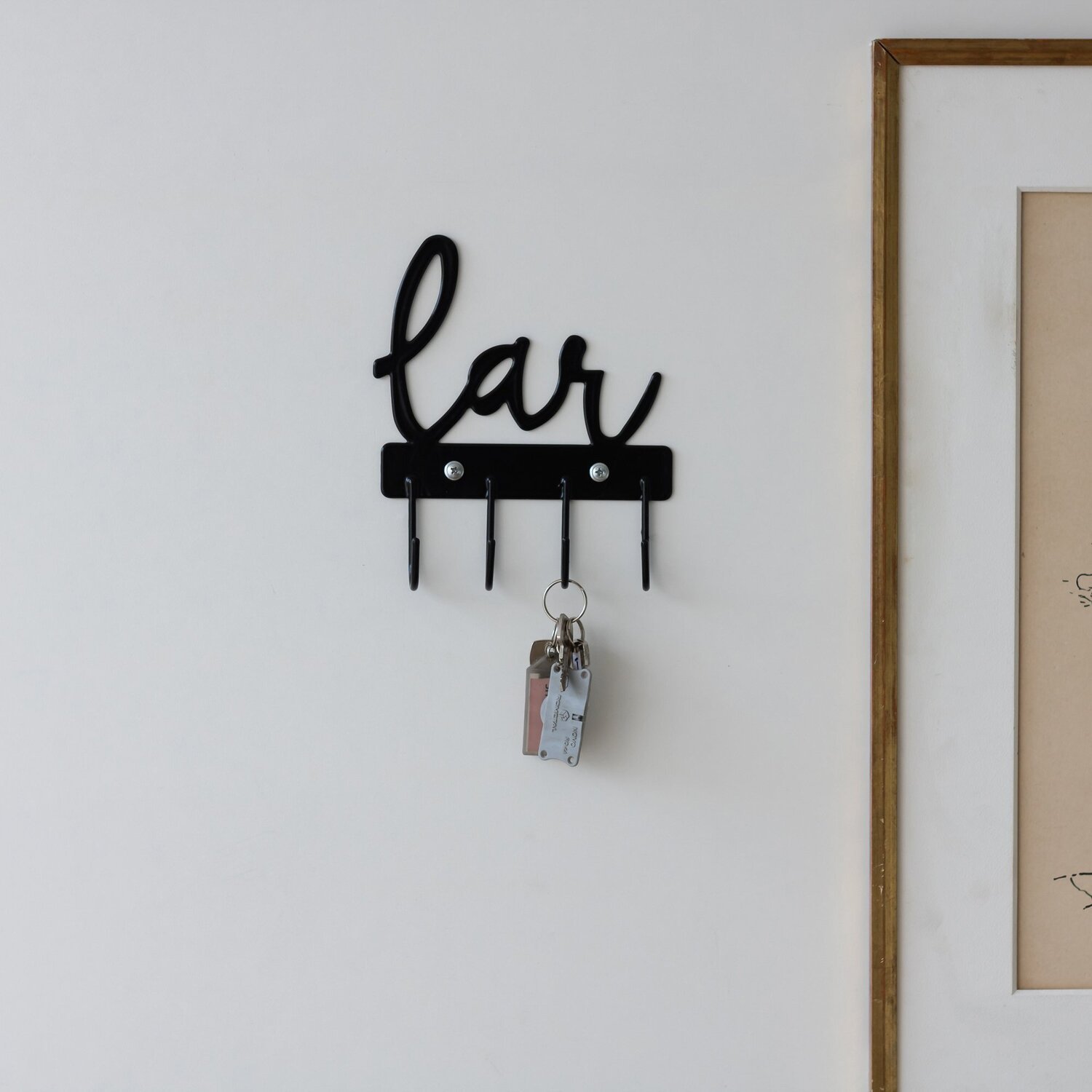 Gancho De Parede Aramado Lar Para Pendurar Xícaras Preto